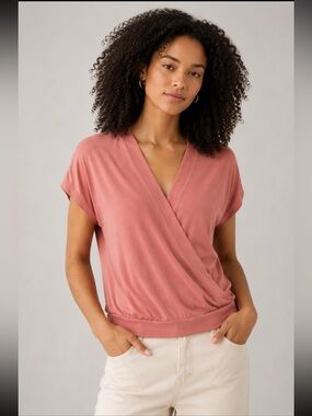 Anthropologie faux wrap blouse